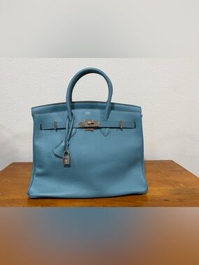 Blue Top Handle Bag